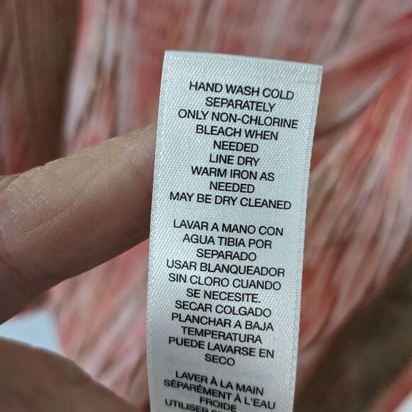 Chicos Vest sz S (0) Sheer Python Flowy sleeveless Champagne Sequin Peach Stripe - Picture 10 of 11